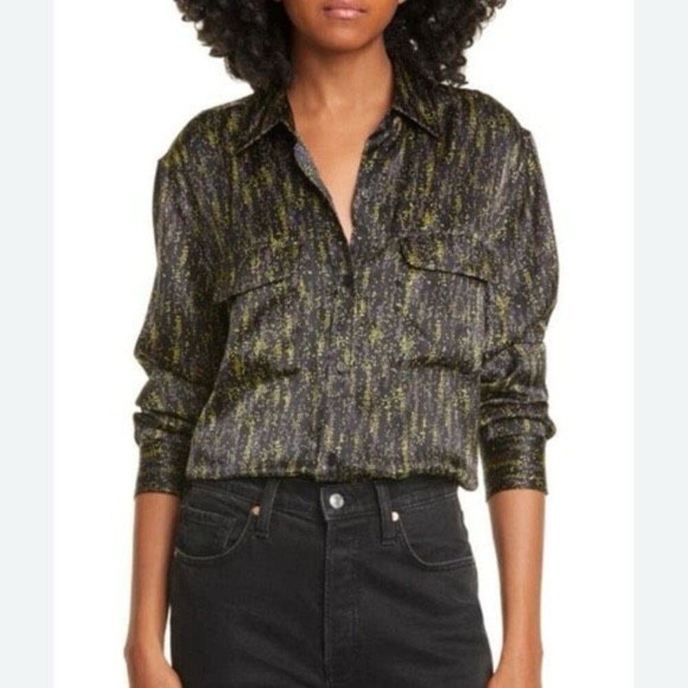 Equipment striped button down blouse size large